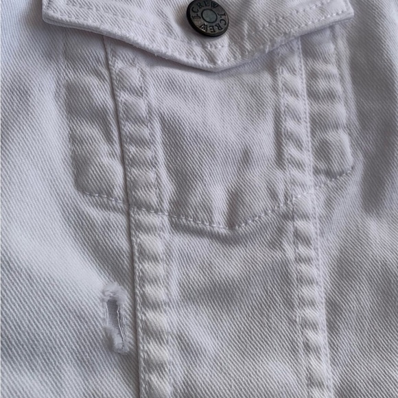 J Crew Classic white denim jean jacket button closure | extra large - Picture 4 of 8